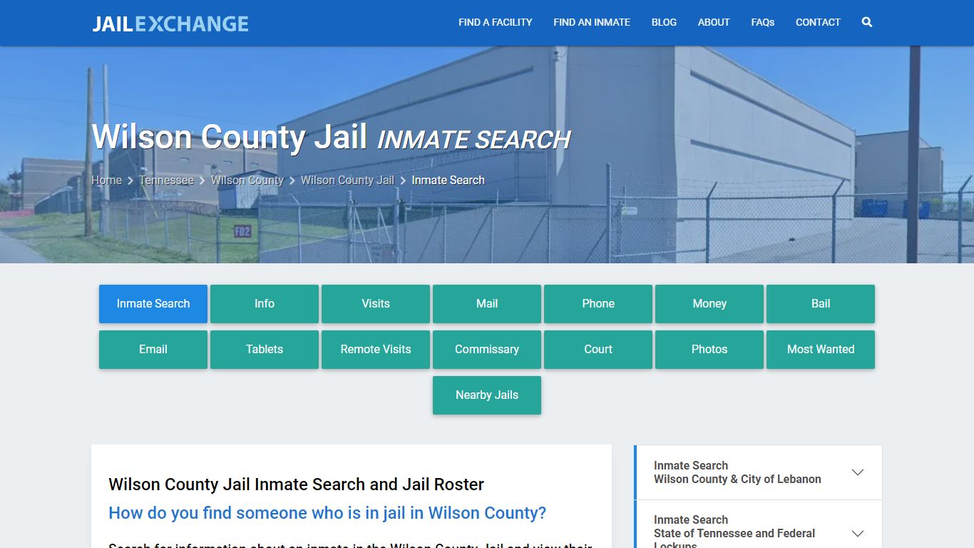 Inmate Search: Roster & Mugshots - Wilson County Jail, TN