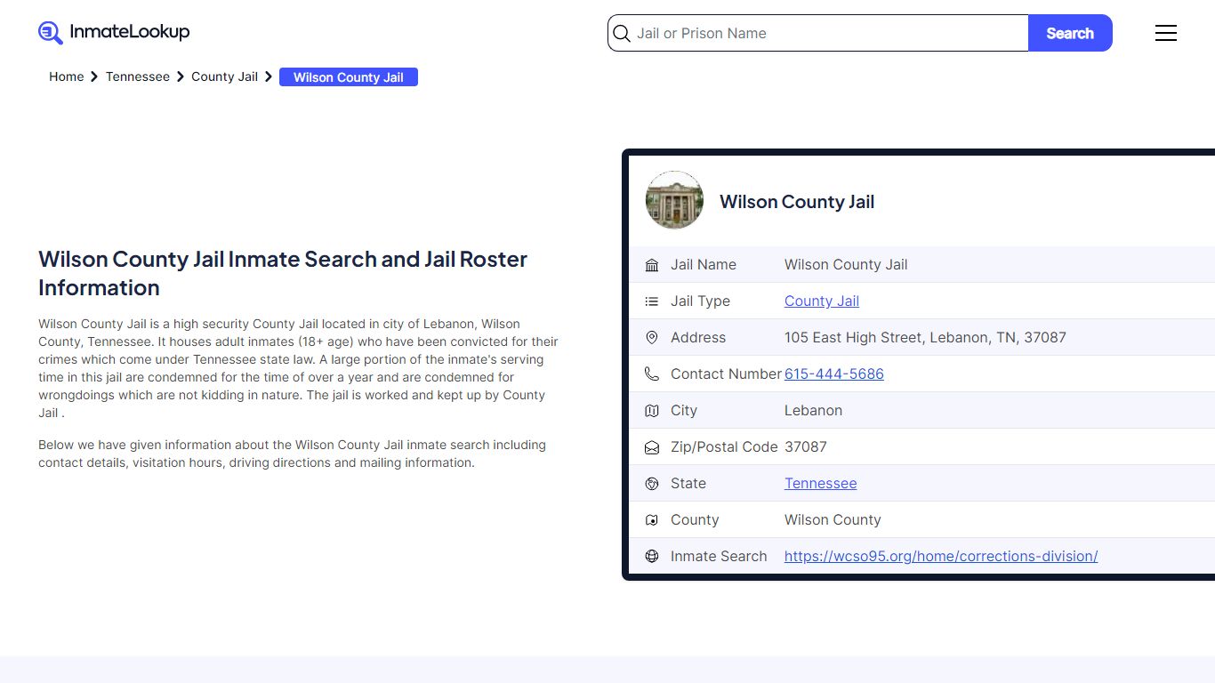 Wilson County Jail Inmate Search, Jail Roster, Bookings, Arrests ...